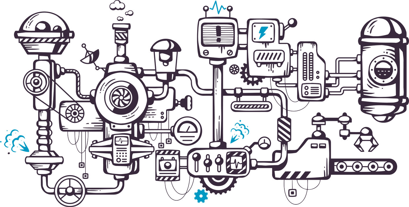 Illustration einer abstrakten Darstellung eines Maschinen-Kreislaufes